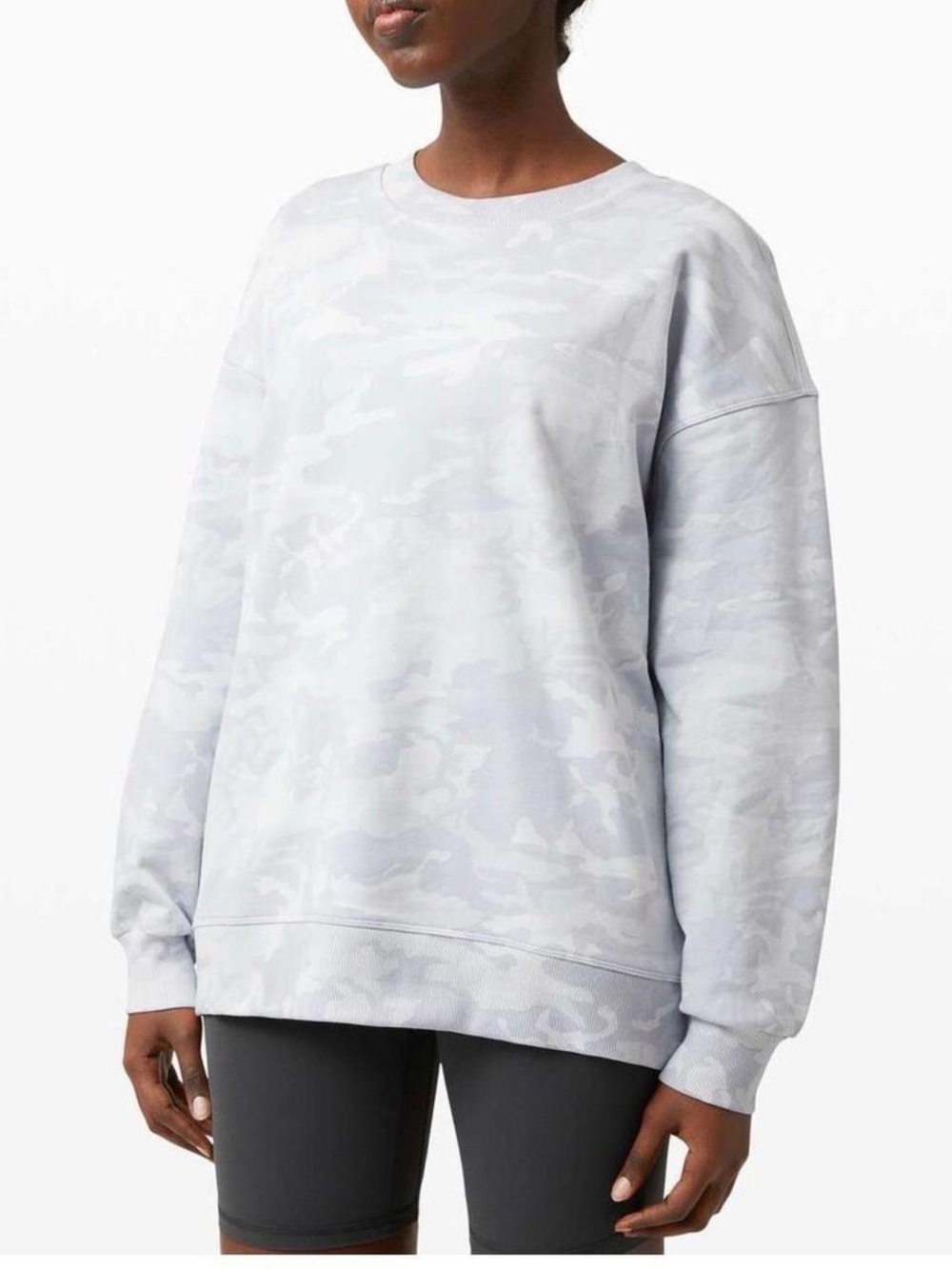 lululemon athletica Light Gray Camo Crewneck Sweatshirt